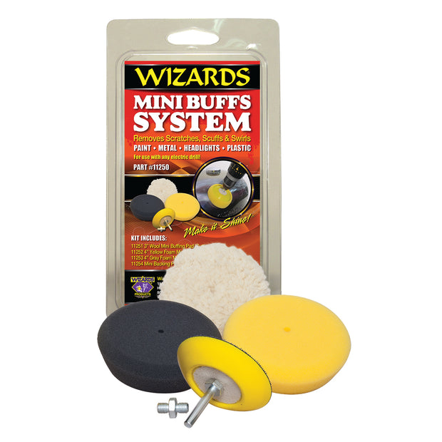 Mini Buffing System (1 each of 3 pads plus backing plate)