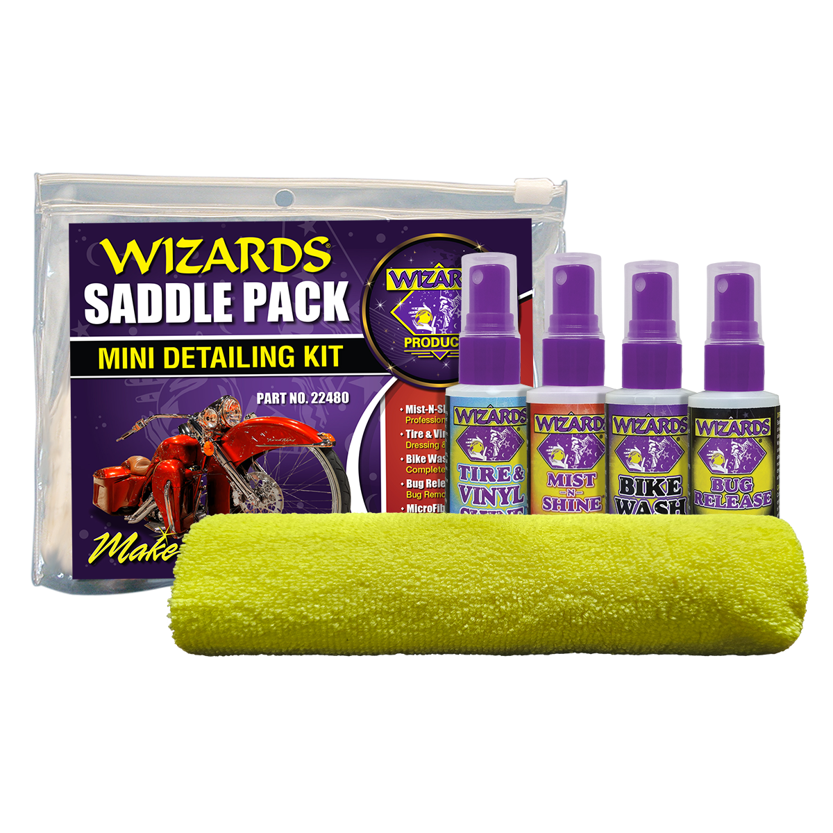 Motorcycle Saddle Pack | Motorcycle Cleaning Pack | Wizards Products